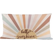 Boho Sun Hello Sunshine Soft Throw Pillow Cover Mid-Century Modern Prints Boho Cushion Cover 20x12 Inch Rainbow Sun Rising on the Horizon Geometric Nature Illustrations Line Farmhouse Pillow Cover