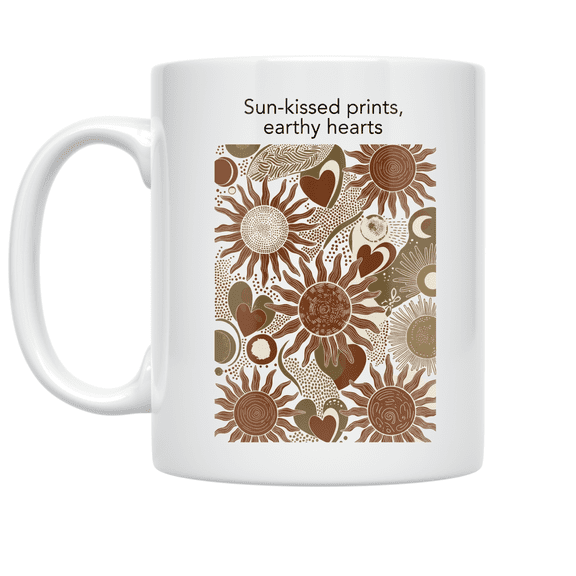 Boho Sun-Kissed Prints - Art Enthusiast - 11 oz Ceramic Coffee Mug