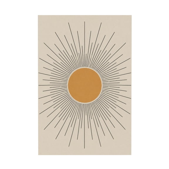 Boho Sun Moon Desert Mid Century Modern Canvas Wall Art For Bedroom 12*18in