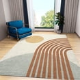 thumbnail image 1 of Boho Sun And Mountain Area Rug, Mountain Geometry Line Rectangle Large Printed Carpet, Indoor Non-Slip Kids Rugs For Bedroom Living Room Front Entrance Floor Decor, 1 of 7