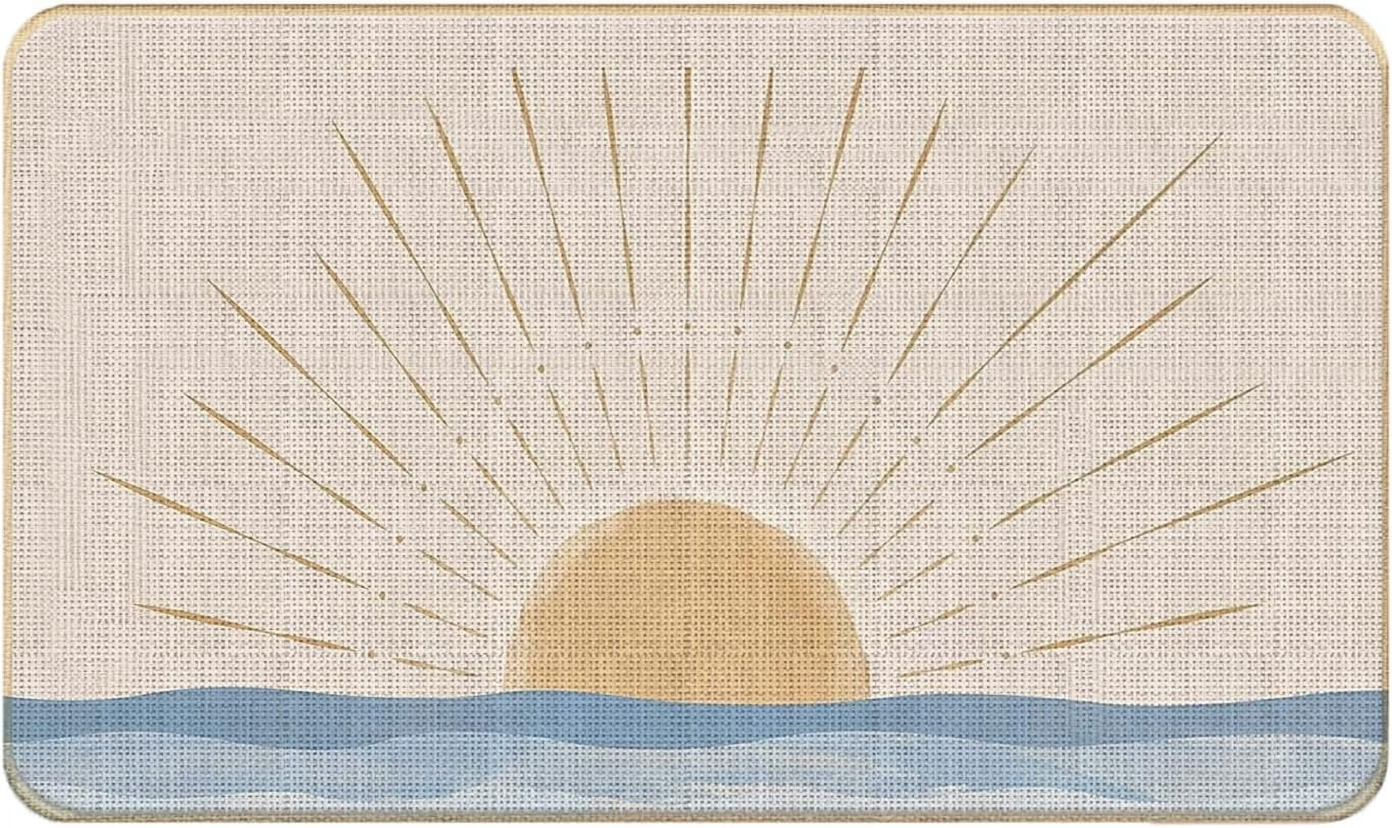 Boho Sun Ocean Front Door Mat Bohemian Welcome Mat for Entryway, Bath, Kitchen 17x30 Inch Outdoor/Indoor Decor Add a Splash of Boho Charm to Your Home’s Entrance Unique and Artistic Design (Style A)