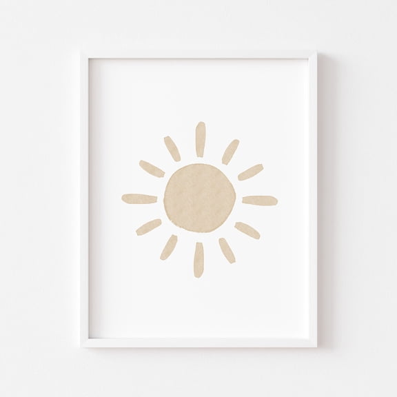 Boho Sun Print Pastel Nursery Decor Unframed Paper Print