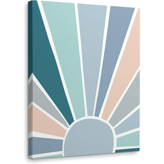 Boho Sun Sunshine Colorful Wall Art Framed Canvas Decor,11×14 Inch,Colorful Wall Decor,Boho Classroom Decor,Boho Rainbow Wall Art Framed,Boho Sun Rainbow Art Nursery Room Office Decoration