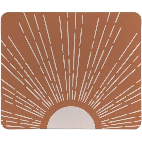 Boho Sun Terracotta Mouse Pad Mid Century Modern Decor Boho Desk Accessories Small Gaming Mouse Pad Square 9.5x7.9 Inch Add Vibrant Style to Your Desk