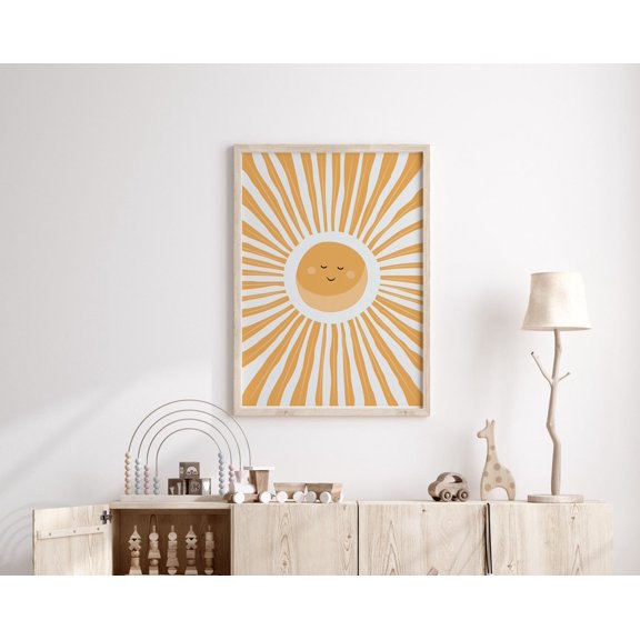 Boho Sun Wall Art Boho Sun Sun Baby Art Unframed Paper Print