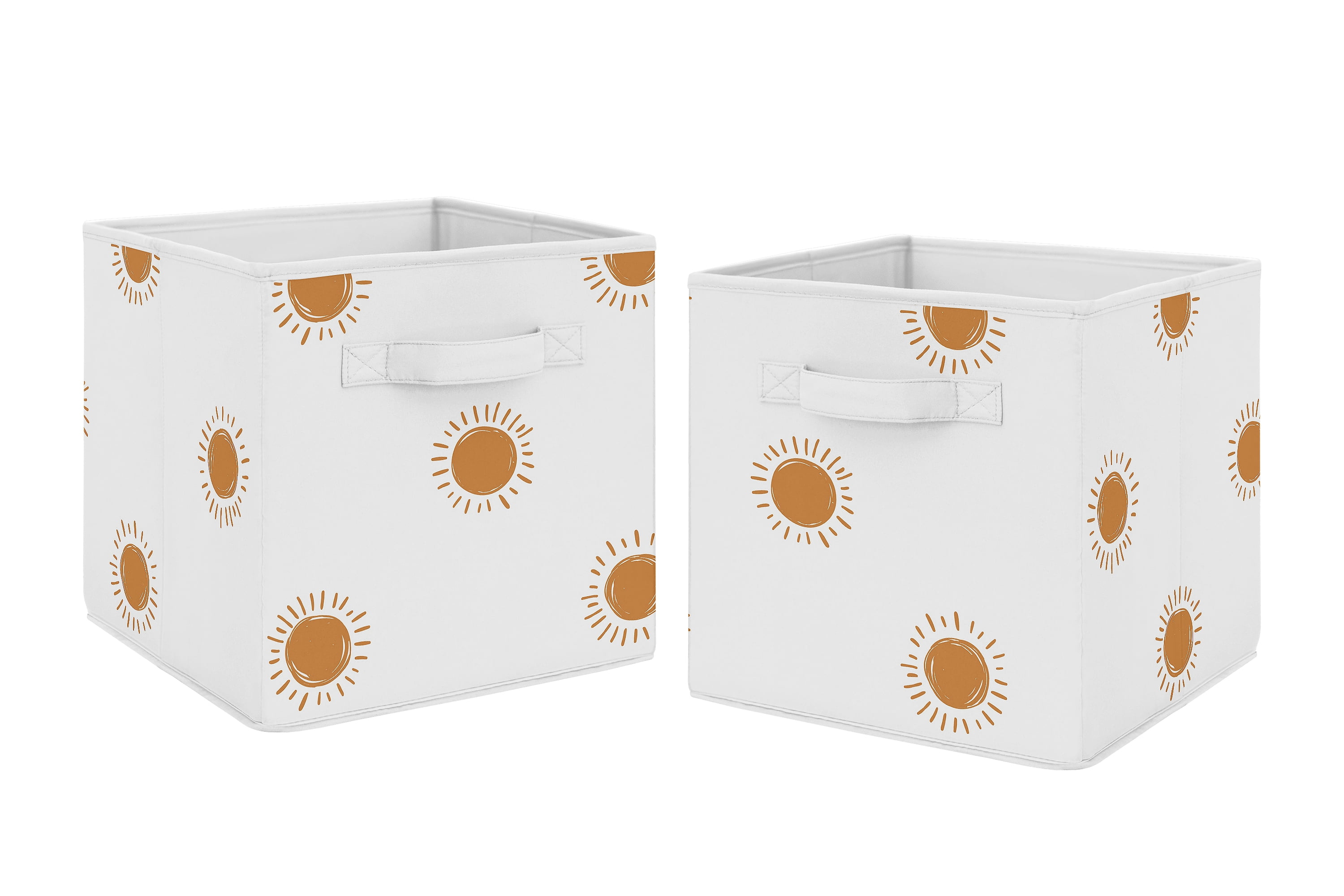 Boho Sun White and Pumpkin Fabric Storage Bins (Set of 2) by Sweet Jojo Designs