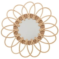 Boho Sunburst Rattan Mirror for Wall Decor