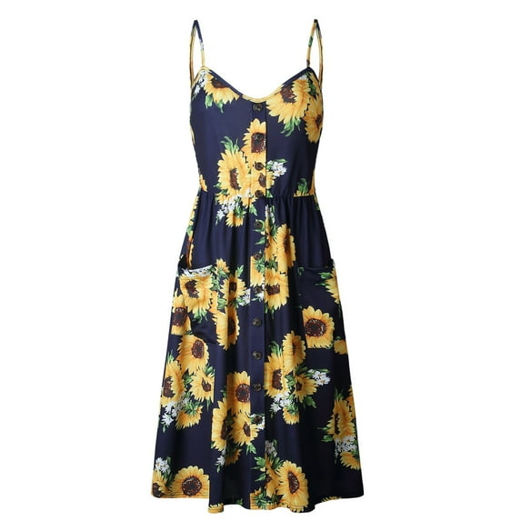 Boho Sundress For Women Casual Summer Dress Round Neck Sleeveless Tank Dress Beach Dress Swing Dress Fashion Slim Midi Dress