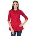 thumbnail image 1 of Boho Sundress Top Dress Tunic Women Solid Cotton Clothing Wear, 1 of 5