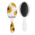 thumbnail image 1 of Boho Sunflower Aesthetic Hair Brush, Vintage Floral Detangling Paddle Brush with Rustic Yellow Bloom Design, 1 of 7