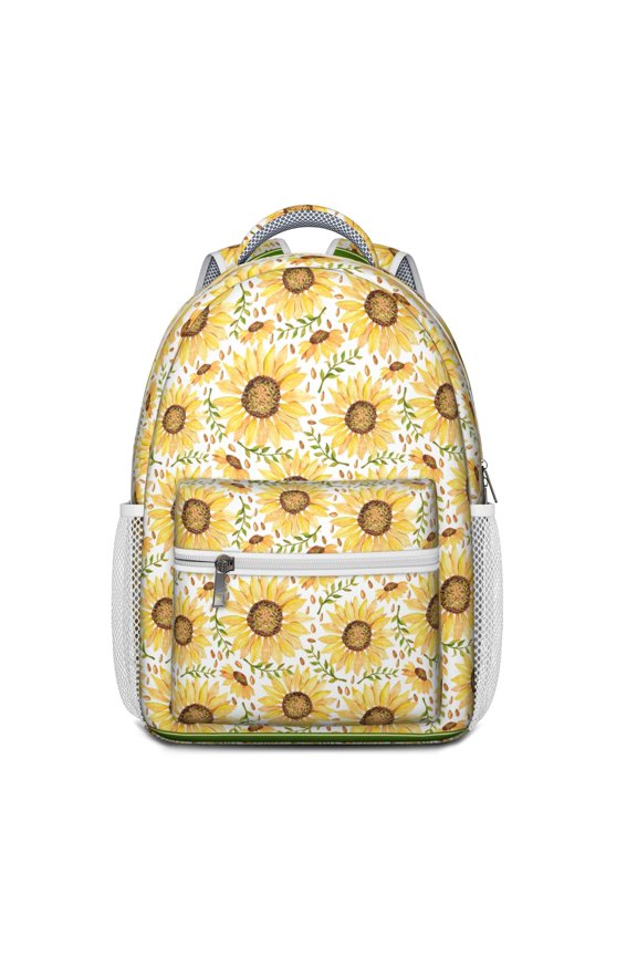 Boho Sunflower Aesthetic School Backpack - Ergonomic & Durable with Organized Storage Pockets