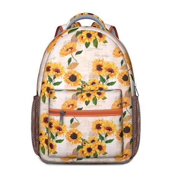 Boho Sunflower Aesthetic School Backpack - Ergonomic & Durable with Organized Storage Pockets