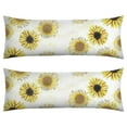 thumbnail image 1 of Boho Sunflower Body Pillow Cover – Soft & Breathable, Hidden Zipper, 20"x54", Vintage Floral Print with Butterflies & Bees – Gift for Side Sleepers, Pregnancy, Farmhouse Decor, 1 of 7