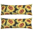 thumbnail image 1 of Boho Sunflower Body Pillow Cover – Soft & Breathable, Hidden Zipper, 20"x54", Vintage Floral Print with Butterflies & Bees – Gift for Side Sleepers, Pregnancy, Farmhouse Decor, 1 of 4