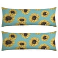 thumbnail image 1 of Boho Sunflower Body Pillow Cover – Soft & Breathable, Hidden Zipper, 20"x54", Vintage Floral Print with Butterflies & Bees – Gift for Side Sleepers, Pregnancy, Farmhouse Decor, 1 of 7