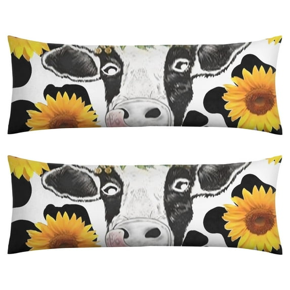 Boho Sunflower Body Pillow Cover – Soft & Breathable, Hidden Zipper, 20"x54", Vintage Floral Print with Butterflies & Bees – Gift for Side Sleepers, Pregnancy, Farmhouse Decor