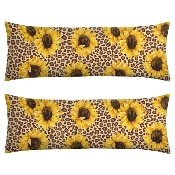 Boho Sunflower Body Pillow Cover – Soft & Breathable, Hidden Zipper, 20"x54", Vintage Floral Print with Butterflies & Bees – Gift for Side Sleepers, Pregnancy, Farmhouse Decor