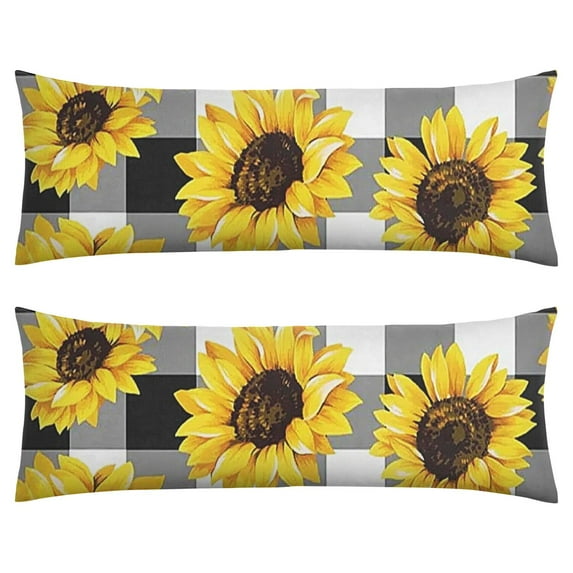 Boho Sunflower Body Pillow Cover – Soft & Breathable, Hidden Zipper, 20"x54", Vintage Floral Print with Butterflies & Bees – Gift for Side Sleepers, Pregnancy, Farmhouse Decor