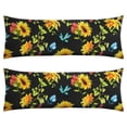 thumbnail image 1 of Boho Sunflower Body Pillow Cover – Soft & Breathable, Hidden Zipper, 20"x54", Vintage Floral Print with Butterflies & Bees – Gift for Side Sleepers, Pregnancy, Farmhouse Decor, 1 of 7