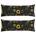 thumbnail image 1 of Boho Sunflower Body Pillow Cover – Soft & Breathable, Hidden Zipper, 20"x54", Vintage Floral Print with Butterflies & Bees – Gift for Side Sleepers, Pregnancy, Farmhouse Decor, 1 of 7