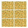 thumbnail image 1 of Boho Sunflower Placemats Set of 6, Durable Machine Washable Linen Table Mats with Heat Resistant Rustic Floral Patterns, Featuring Bees, Butterflies, and Yellow Blooms for Dining Table, 1 of 5