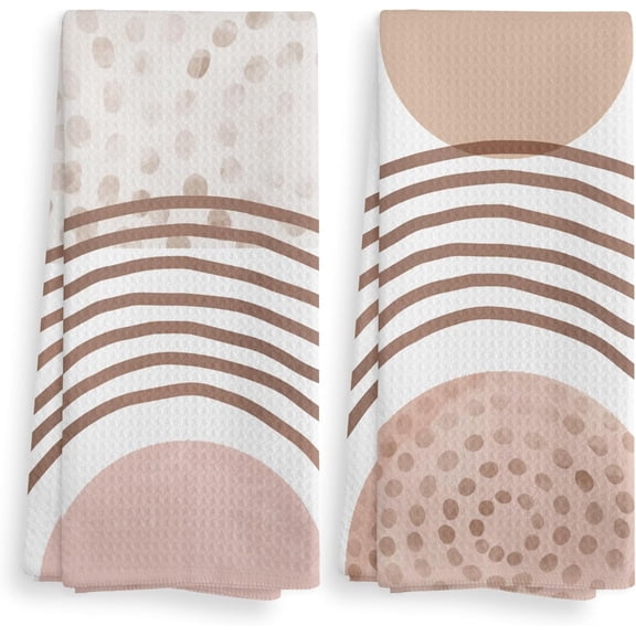 Boho Sunrise Sunshine Rainbow Kitchen Towels Dishcloths Sets of 2,Bohemian Absorbent Drying Cloth Hand Towels Tea Towels for Bathroom Kitchen Boho Gifts for Women Girls,16×24 Inches