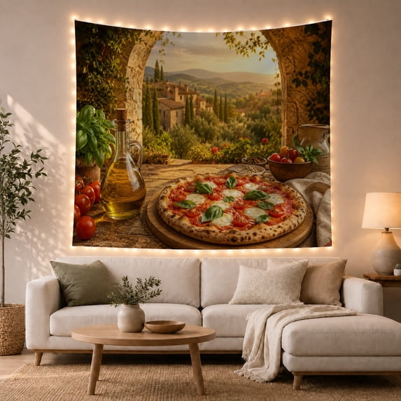 Rustic Pizza Still Life Tapestry