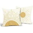 thumbnail image 1 of Boho Sunshine Pillow Covers 18x18 Inch Pack of 2 Cute Yellow Bohemian Decorative Outdoor Throw Pillow Covers Farmhouse Pillowcase Square Linen Cushion Cover for Bedroom Sofa Couch Home Decor, 1 of 6