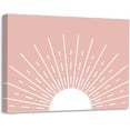 thumbnail image 1 of Boho Sunshine Sun Pink Framed Canvas Wall Art Decor, 11x14 inches, Home, Office Decoration and Gift, 1 of 5