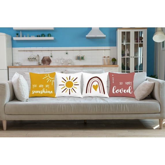 Boho Surf Positive Stay Wild Ocean Child Throw Pillow Cover 18x18 Inch ,Boy Sunshine Cushion Pillow Cover Nursery Decoration,Beach Surf Decorative Pillowcase for Nursery Decor
