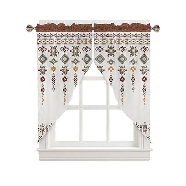 Boho Swag Valance Curtains Southwest Native American Tribal Totem Boho