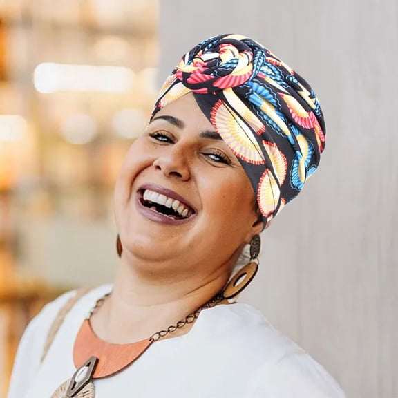 Boho Swirl Knotted Headscarf Hat Fashion African Handmade Flower Hair Rope for Women Stylish Accessory