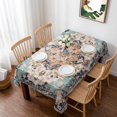 thumbnail image 1 of Boho Table Cloth Waterproof Tablecloths, Orange Blue Ethnic Tribe Abstract Art Tablecloth Dining Table Cover for Kitchen Party Tabletop Outdoor, Rectangle Tablecloth 60x102 Inch, 1 of 9