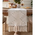 thumbnail image 1 of Boho Table Runner 13 x 90 Inch Long Natural Cotton Woven Runner with Tassels for Home Dining Table décor, for Modern Farmhouse Decor Coffee Table Runner, Taupe and Beige, 1 of 6