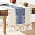 thumbnail image 1 of Boho Table Runner 72 Inches Long Boho Macrame Table Runner for Home Decor Farmhouse Style Table Runner with Tassels for Party Bohemian Rustic Bridal Shower Dining Decor (12x72 Inches), 1 of 6