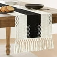 thumbnail image 1 of Boho Table Runner 72 Inches Long Boho Macrame Table Runner for Home Decor Farmhouse Style Table Runner with Tassels for Party Bohemian Rustic Bridal Shower Dining Decor (12x72 Inches), 1 of 6