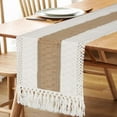 thumbnail image 1 of Boho Table Runner Burlap Macrame Boho Table Runners with Tassels Hand Woven Cotton Table Runner Rustic Farmhouse Table Runners for Bohemian Kitchen Dining Table (12x108 Inches), 1 of 8