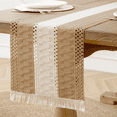 thumbnail image 1 of Boho Table Runner Burlap Macrame Boho Table Runners with Tassels Hand Woven Cotton Table Runner Rustic Farmhouse Table Runners for Bohemian Kitchen Dining Table (12x63 Inches), 1 of 7