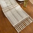 thumbnail image 1 of Boho Table Runner for Fall Home Decor with Tassels 72 Inches Long Farmhouse Rustic Table Runner Macrame Burlap Table Decoration for Living Room Bridal Shower, 1 of 7
