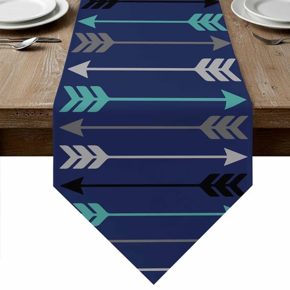 Boho Table Runner Linen Burlap Table Runner 36 Inches Small Vintage ...