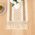 thumbnail image 1 of Boho Table Runner Linen Cotton Stitching Table Runner with Tassels for Home Wedding Dinning Farmhouse Table Decor, 1 of 7