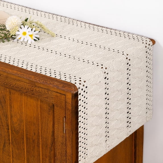 Boho Table Runner Spring Easter Farmhouse Rustic Macrame Seasonal Long ...