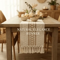 Boho Table Runner with Tassels,72 Inches Long Furniture Farmhouse Rustic Macrame Burlap Table Decoration for Living Room (12x72 Inches)