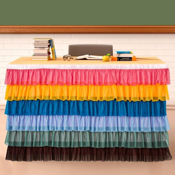 Boho Table Skirt 6ft Tutu Table Skirt Ruffle Back to School Supplies ...