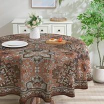 Boho Tablecloth 60x84 Inch Rectangle - Cotton Linen Vintage Rustic Farmhouse Bohemian Decorations for Home, Water-Resistant Washable Table Cloth for Party,Table, Outdoor
