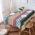 thumbnail image 1 of Boho Tablecloth Rectangle Table Cloth 60x84 , Waterproof Tablecloth Outdoor Table Cloth, Colorful Striped Ethnic Geometric Modern Abstract Art Washable Table Cover for Kitchen Dining Party, 1 of 8