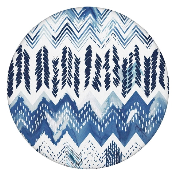 Boho Tablecloth Waterproof Oxford Fabric, Elastic Hem Fit for 45-52" Tables, Perfect for Indoor and Outdoor Dining