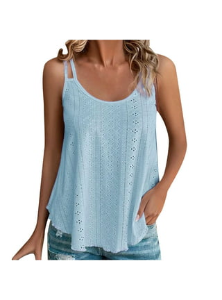 EHQJNJ Corset Tops for Women Pink and Blue Summer Top for Women Lace Deep V  Neck Chiffon Camisole Tank Top Spaghetti Strap Sleeveless Ruffle Hem
