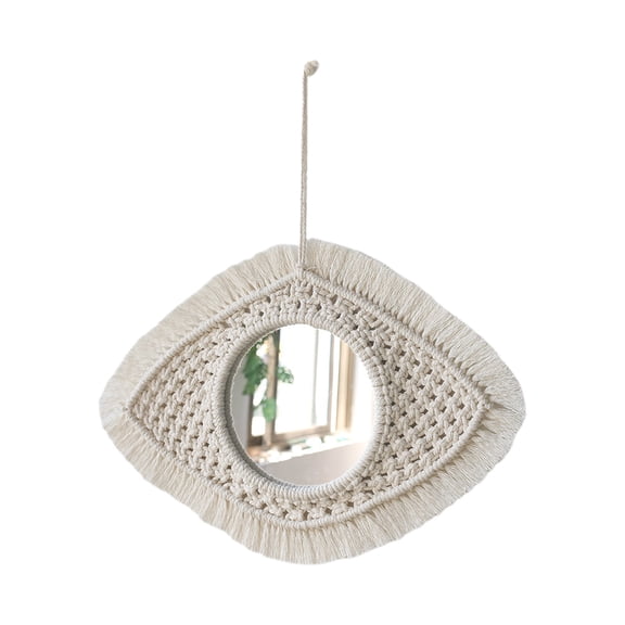 Boho Tapestry Eye Flower Macrame Mirror Handmade Cotton Thread Crafts