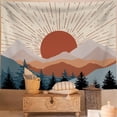 thumbnail image 1 of Boho Bohemian Tapestry Wall Hanging Sunset Mountain Tapestries for Bedroom Forest Tree Tapestry for Home Decor 60Wx79L, 1 of 6